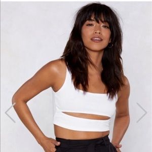 Nasty Gal Ribbed Cutout Crop